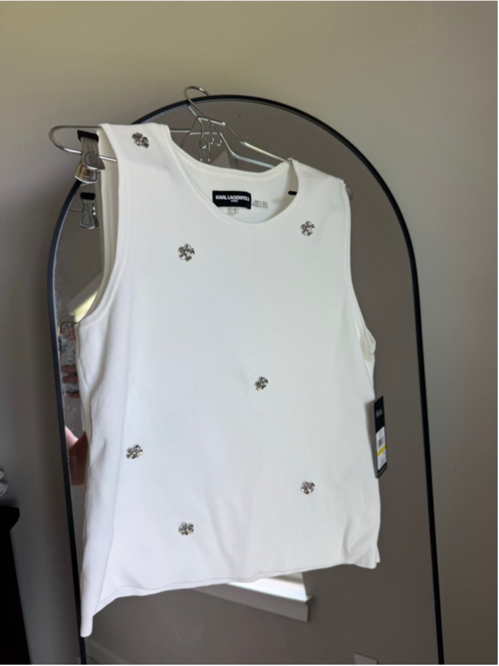 Karl Lagerfeld Paris floral knit top NWT